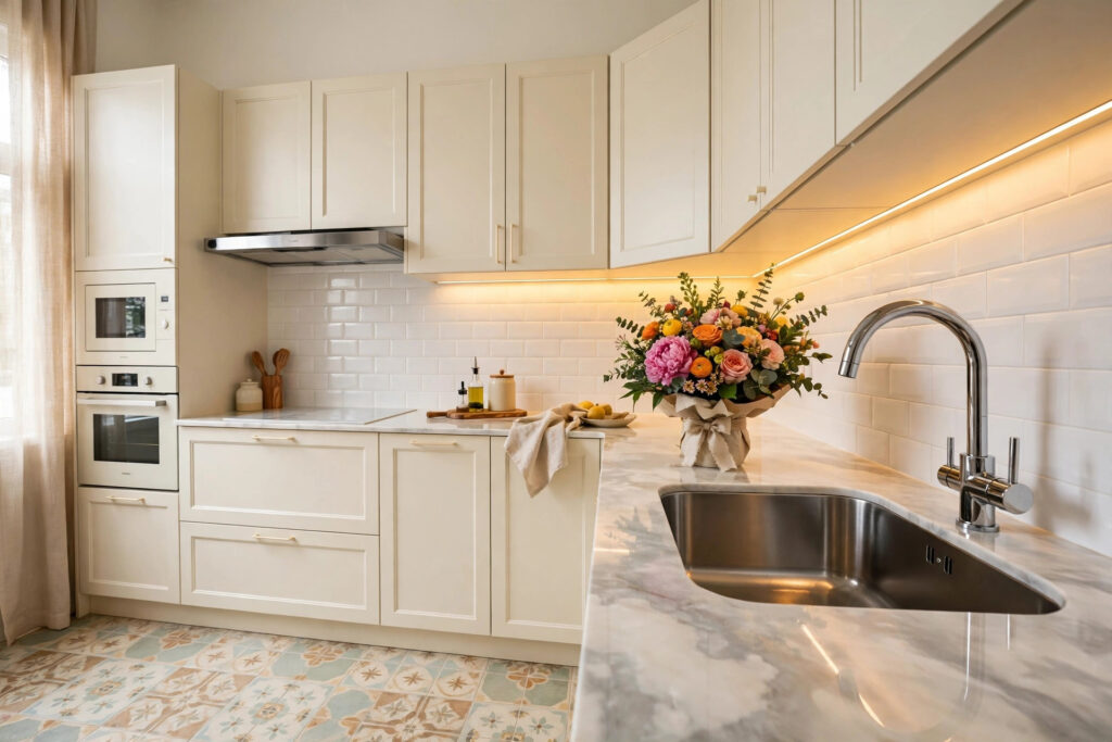 Góc bếp hiện đại sau tân trang làm quà 20/10 tại Quy Nhơn – Gia Decor